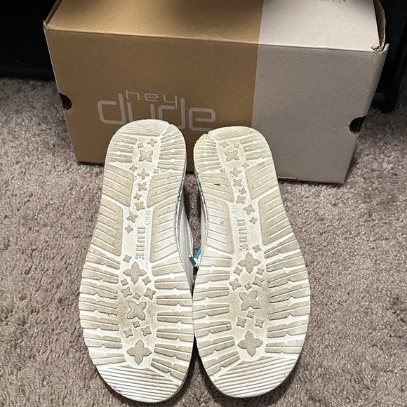 Hey Dude Women's Cream Sneakers with Colorful Trim - Picture 2 of 6